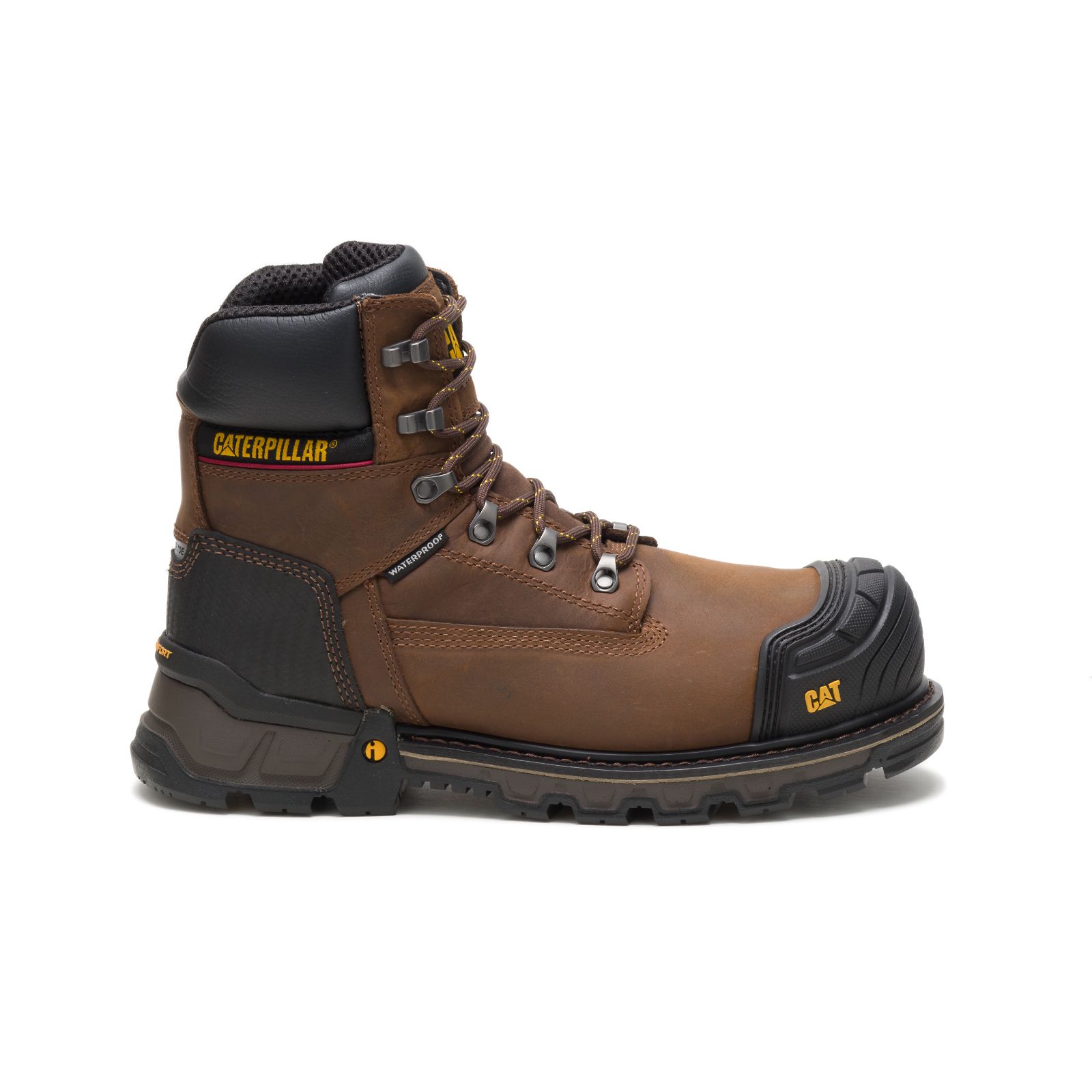 Caterpillar Men's Excavator Xl 6" Waterproof Composite Toe Work Boots Dark Brown CAT-79083